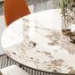 Moderne ronde eettafel van gesinterde stenen tafel met houten poten voor thuisgebruik