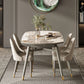 Moderne ronde eettafel van gesinterde stenen tafel met houten poten voor thuisgebruik