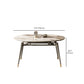 Moderne ronde eettafel van gesinterde stenen tafel met houten poten voor thuisgebruik