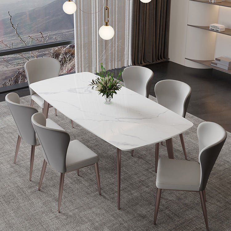 Glam Dining Table Sintered Stone Table with Metal Legs for Home Use 70.9"L x 35.4"W x 29.5"H Without Chairs Clearhalo 'Dining Tables & Seating' 'Dining Tables' 'dining_table' 'furn' 'furn_dining_table' 'Furniture' 'Kitchen & Dining Furniture' 6653552