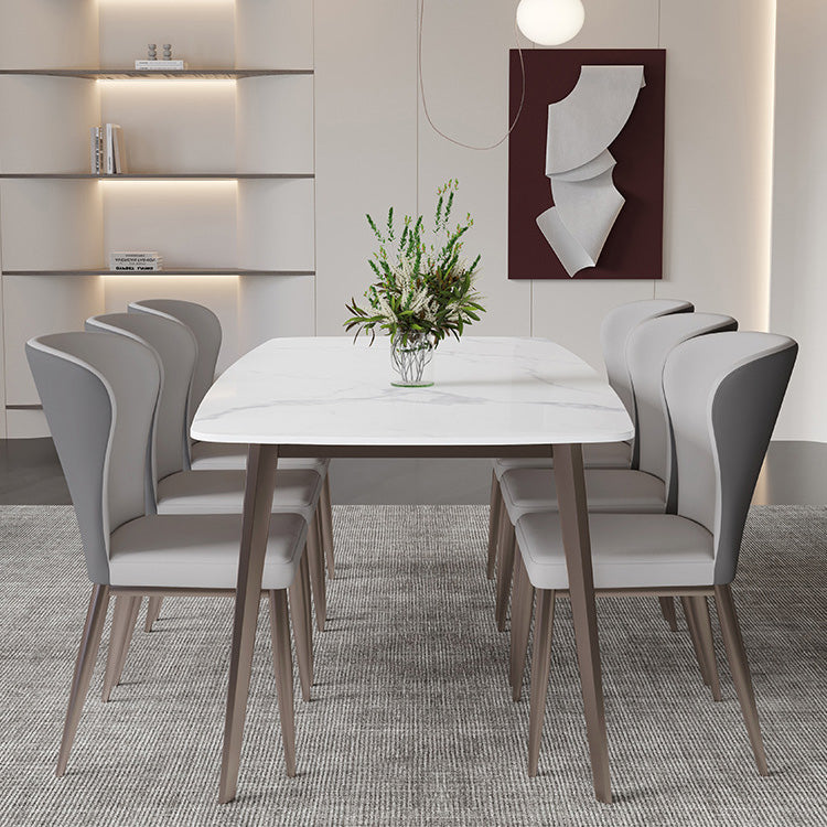 Glam Dining Table Sintered Stone Table with Metal Legs for Home Use 47.2"L x 27.6"W x 29.5"H Without Chairs Clearhalo 'Dining Tables & Seating' 'Dining Tables' 'dining_table' 'furn' 'furn_dining_table' 'Furniture' 'Kitchen & Dining Furniture' 6653553