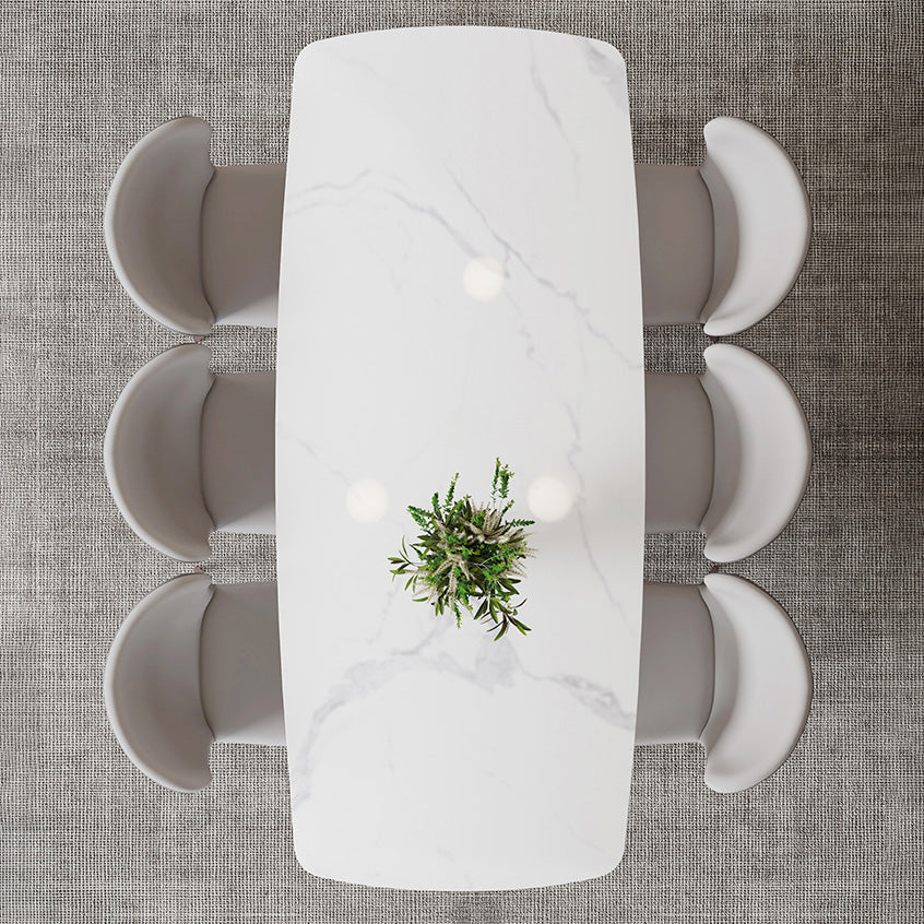 Glam Dining Table Sintered Stone Table with Metal Legs for Home Use Clearhalo 'Dining Tables & Seating' 'Dining Tables' 'dining_table' 'furn' 'furn_dining_table' 'Furniture' 'Kitchen & Dining Furniture' 6653555
