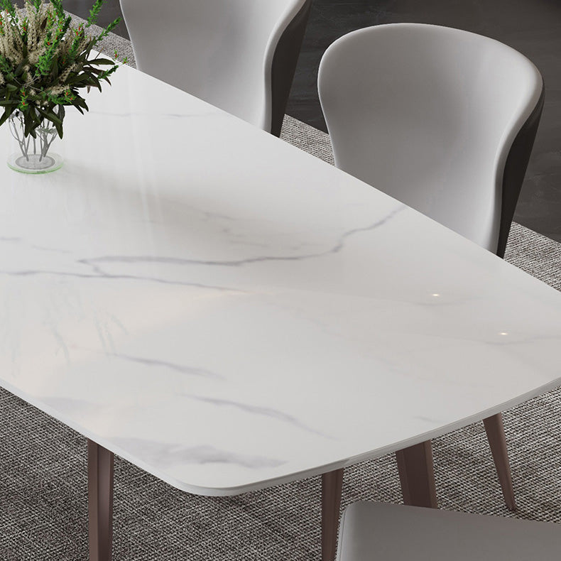 Glam Dining Table Sintered Stone Table with Metal Legs for Home Use Clearhalo 'Dining Tables & Seating' 'Dining Tables' 'dining_table' 'furn' 'furn_dining_table' 'Furniture' 'Kitchen & Dining Furniture' 6653557