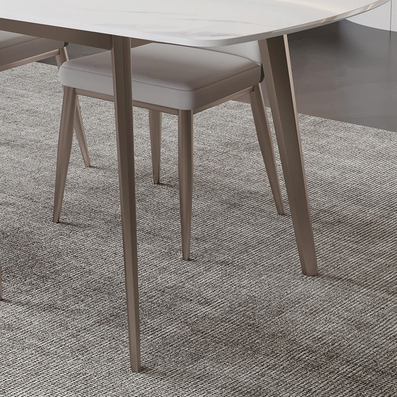 Glam Dining Table Sintered Stone Table with Metal Legs for Home Use Clearhalo 'Dining Tables & Seating' 'Dining Tables' 'dining_table' 'furn' 'furn_dining_table' 'Furniture' 'Kitchen & Dining Furniture' 6653559