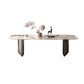 Contemporary Dining Table Sintered Stone Table with Metal Legs for Home Use 63"L x 35.4"W x 29.5"H Without Chairs Clearhalo 'Dining Tables & Seating' 'Dining Tables' 'dining_table' 'furn' 'furn_dining_table' 'Furniture' 'Kitchen & Dining Furniture' 6653568