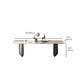 Contemporary Dining Table Sintered Stone Table with Metal Legs for Home Use Clearhalo 'Dining Tables & Seating' 'Dining Tables' 'dining_table' 'furn' 'furn_dining_table' 'Furniture' 'Kitchen & Dining Furniture' 6653578