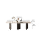 Contemporary Dining Table Sintered Stone Table with Metal Legs for Home Use Clearhalo 'Dining Tables & Seating' 'Dining Tables' 'dining_table' 'furn' 'furn_dining_table' 'Furniture' 'Kitchen & Dining Furniture' 6653583