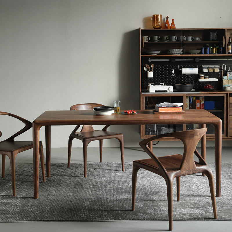 Industrial Dining Table Rectangular Table with Wooden Legs for Home Use 63"L x 31.5"W x 29.5"H Without Chairs Clearhalo 'Dining Tables & Seating' 'Dining Tables' 'dining_table' 'furn' 'furn_dining_table' 'Furniture' 'Kitchen & Dining Furniture' 6653584