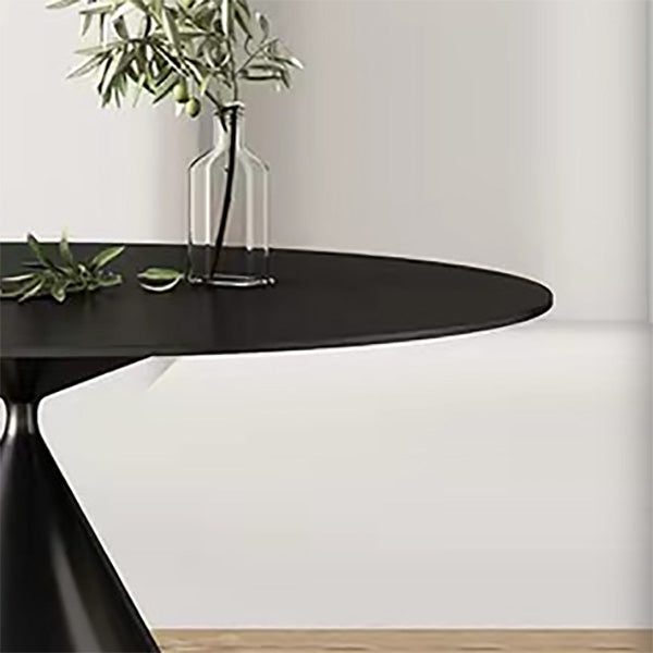 Mesa redonda de comedor moderna, mesa de piedra sinterizada con patas de metal para el hogar