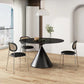Mesa redonda de comedor moderna, mesa de piedra sinterizada con patas de metal para el hogar