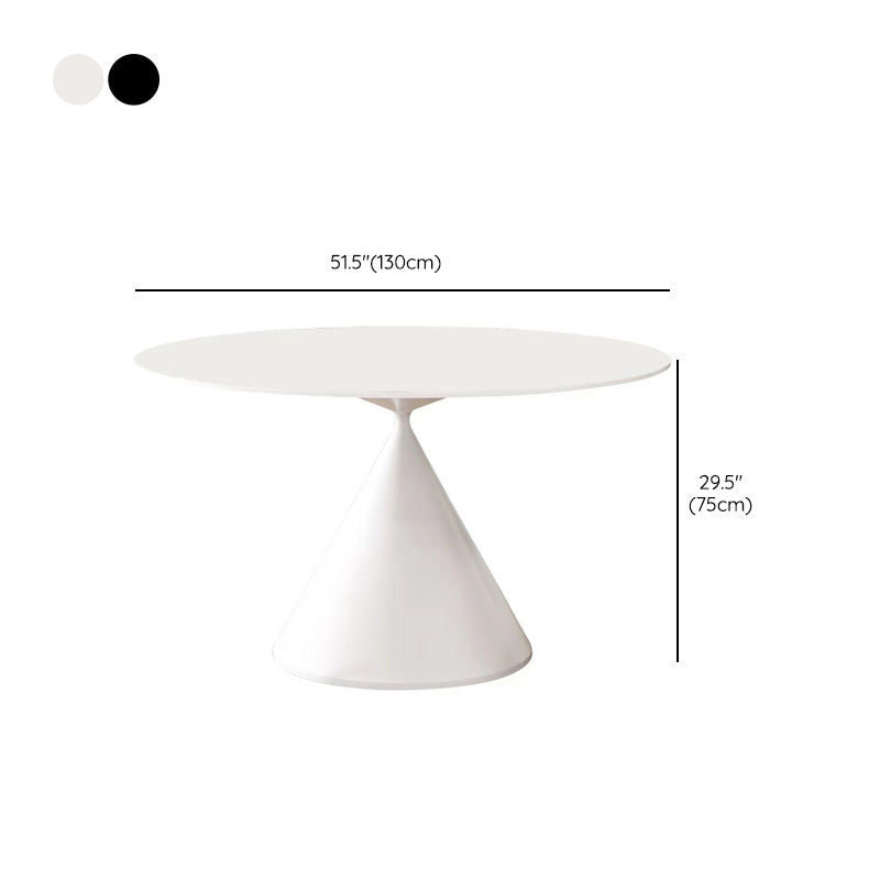 Mesa redonda de comedor moderna, mesa de piedra sinterizada con patas de metal para el hogar