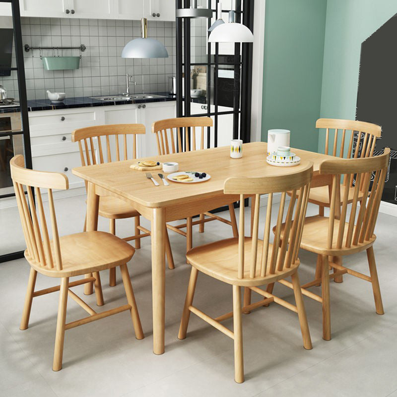 Modern Rubber Wood Dining Table 4 Legs Table for Dining Room