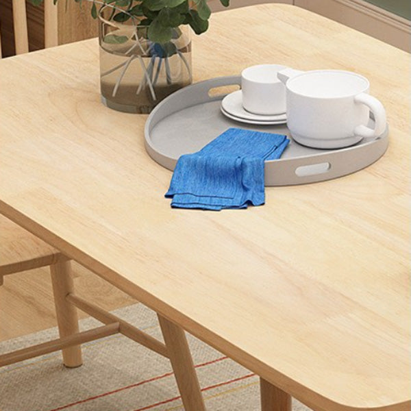 Modern Rubber Wood Dining Table 4 Legs Table for Dining Room