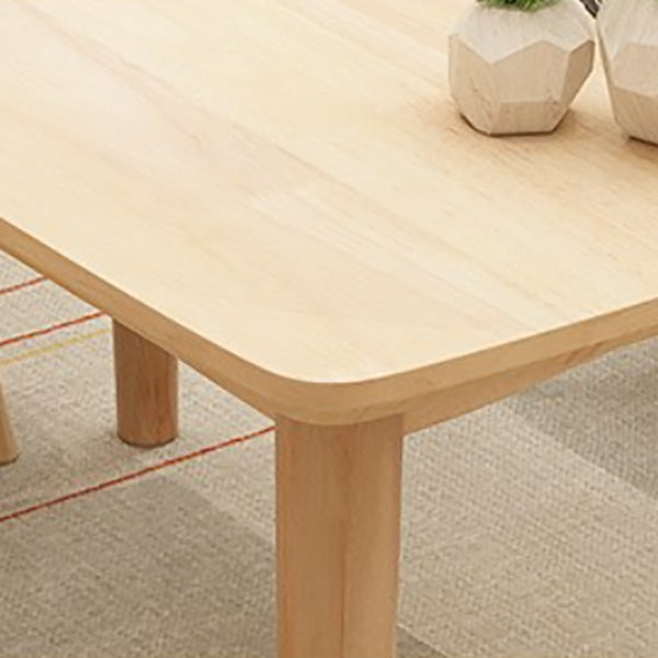 Modern Rubber Wood Dining Table 4 Legs Table for Dining Room