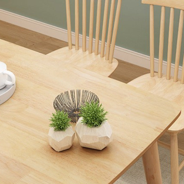 Modern Rubber Wood Dining Table 4 Legs Table for Dining Room