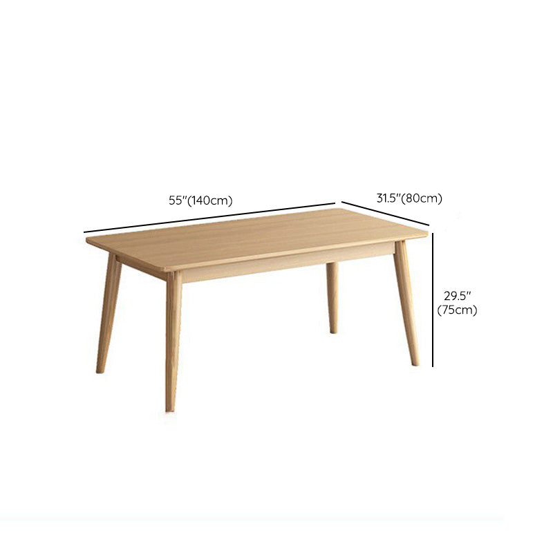 Modern Rubber Wood Dining Table 4 Legs Table for Dining Room