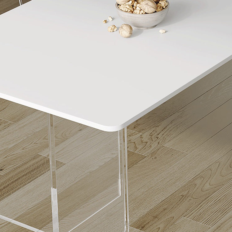 Table à manger en pierre Table moderne avec base à double piédestal pour salle à manger