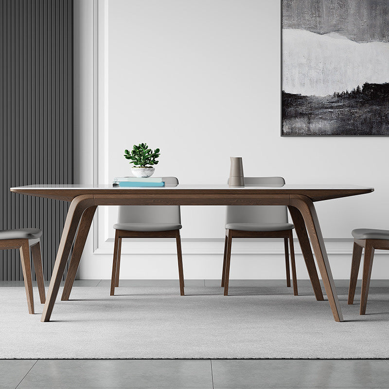 Modern Stone Rectangle Dining Table 4 Legs Table for Kitchen 70.9"L x 35.4"W x 29.5"H Without Chairs Clearhalo 'Dining Tables & Seating' 'Dining Tables' 'dining_table' 'furn' 'furn_dining_table' 'Furniture' 'Kitchen & Dining Furniture' 6653660