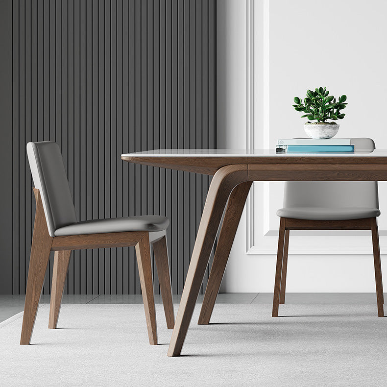 Modern Stone Rectangle Dining Table 4 Legs Table for Kitchen Clearhalo 'Dining Tables & Seating' 'Dining Tables' 'dining_table' 'furn' 'furn_dining_table' 'Furniture' 'Kitchen & Dining Furniture' 6653666