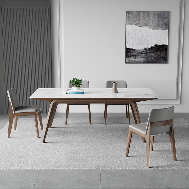 Modern Stone Rectangle Dining Table 4 Legs Table for Kitchen Clearhalo 'Dining Tables & Seating' 'Dining Tables' 'dining_table' 'furn' 'furn_dining_table' 'Furniture' 'Kitchen & Dining Furniture' 6653669