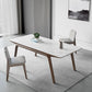 Modern Stone Rectangle Dining Table 4 Legs Table for Kitchen Clearhalo 'Dining Tables & Seating' 'Dining Tables' 'dining_table' 'furn' 'furn_dining_table' 'Furniture' 'Kitchen & Dining Furniture' 6653670