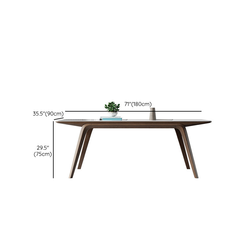 Modern Stone Rectangle Dining Table 4 Legs Table for Kitchen Clearhalo 'Dining Tables & Seating' 'Dining Tables' 'dining_table' 'furn' 'furn_dining_table' 'Furniture' 'Kitchen & Dining Furniture' 6653674