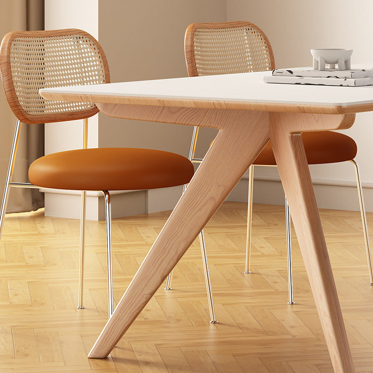 Mesa de comedor de estilo moderno, mesa de piedra de 4 patas para comedor