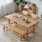 Mesa de comedor moderna Mesa rectangular de madera de pino con base de caballete para comedor
