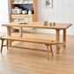 Mesa de comedor moderna Mesa rectangular de madera de pino con base de caballete para comedor