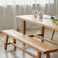 Mesa de comedor moderna Mesa rectangular de madera de pino con base de caballete para comedor