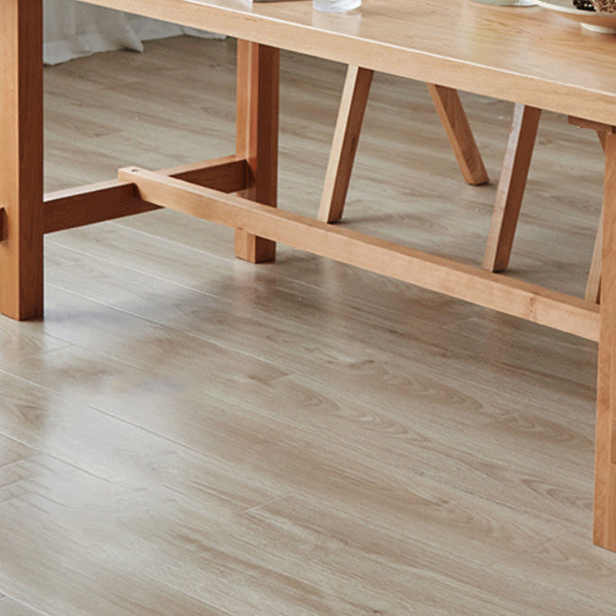 Mesa de comedor moderna Mesa rectangular de madera de pino con base de caballete para comedor