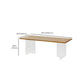 Modern Pine Wood Dining Table Rectangle Table with Double Pedestal Base for Dining Room