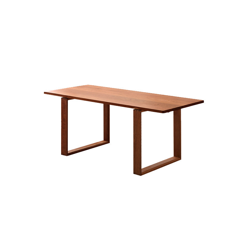 Modern Style Dining Table Rectangle Wood Top Table for Dining Room Brown 83"L x 31.5"W x 30"H Without Chairs Clearhalo 'Dining Tables & Seating' 'Dining Tables' 'dining_table' 'furn' 'furn_dining_table' 'Furniture' 'Kitchen & Dining Furniture' 6653753