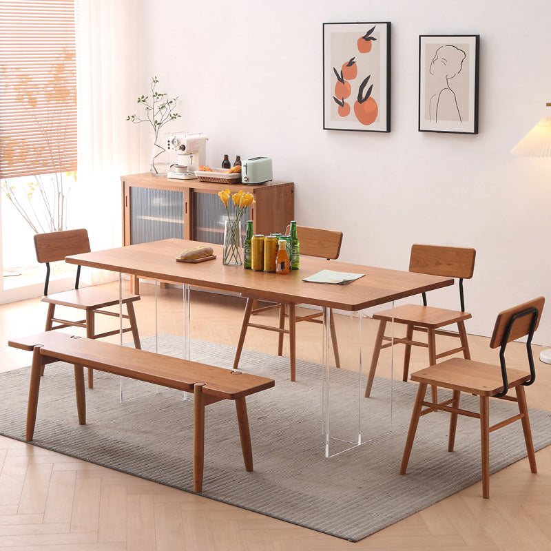 Modern Style Dining Table Rectangle Wood Top Table for Dining Room Clearhalo 'Dining Tables & Seating' 'Dining Tables' 'dining_table' 'furn' 'furn_dining_table' 'Furniture' 'Kitchen & Dining Furniture' 6653762