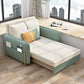 33"H Glam Futon Sofa Bed Futon White Cushion Back Sleeper Sofa with Storage