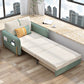 33"H Glam Futon Sofa Bed Futon White Cushion Back Sleeper Sofa with Storage