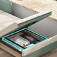 33"H Glam Futon Sofa Bed Futon White Cushion Back Sleeper Sofa with Storage