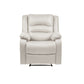 Power-Remote Type Standard Recliner Swivel Base Recliner Chair Off-White Faux Leather Clearhalo 'Chairs & Seating' 'furn' 'furn_recliners' 'Furniture' 'Living Room Furniture' 'Recliners' 6654355