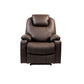 Power-Remote Type Standard Recliner Swivel Base Recliner Chair Dark Brown Genuine Leather Clearhalo 'Chairs & Seating' 'furn' 'furn_recliners' 'Furniture' 'Living Room Furniture' 'Recliners' 6654359