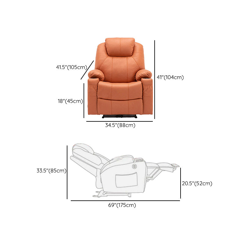 Power-Remote Type Standard Recliner Swivel Base Recliner Chair Clearhalo 'Chairs & Seating' 'furn' 'furn_recliners' 'Furniture' 'Living Room Furniture' 'Recliners' 6654363