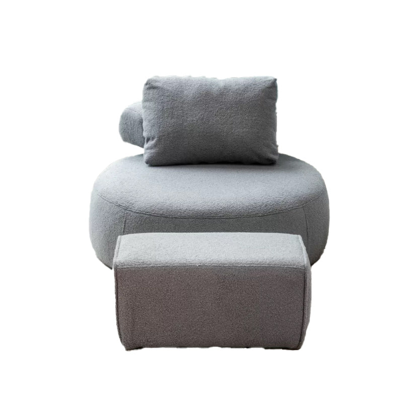 Modern Pillow Back Armless Living Room Solid Color Parsons Chair Grey 1 Piece With Ottoman Clearhalo 'Accent Chairs' 'accent_chairs' 'Chairs & Seating' 'furn' 'furn_accent_chairs' 'Furniture' 'Living Room Furniture' 6654422