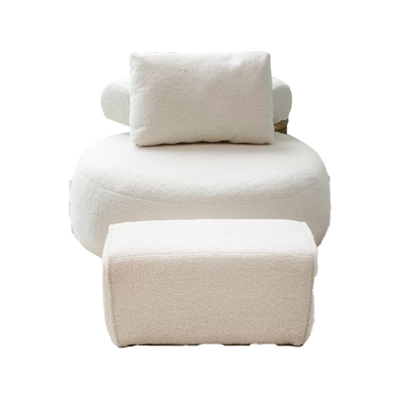 Modern Pillow Back Armless Living Room Solid Color Parsons Chair White 1 Piece With Ottoman Clearhalo 'Accent Chairs' 'accent_chairs' 'Chairs & Seating' 'furn' 'furn_accent_chairs' 'Furniture' 'Living Room Furniture' 6654426