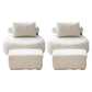 Modern Pillow Back Armless Living Room Solid Color Parsons Chair White 2 Piece Set With Ottoman Clearhalo 'Accent Chairs' 'accent_chairs' 'Chairs & Seating' 'furn' 'furn_accent_chairs' 'Furniture' 'Living Room Furniture' 6654427