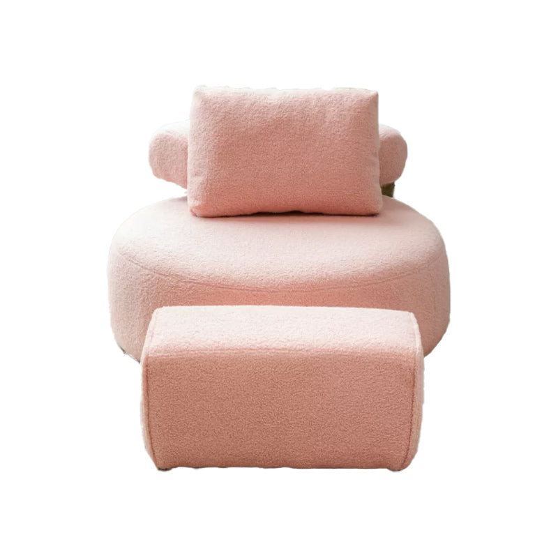 Modern Pillow Back Armless Living Room Solid Color Parsons Chair Pink 1 Piece With Ottoman Clearhalo 'Accent Chairs' 'accent_chairs' 'Chairs & Seating' 'furn' 'furn_accent_chairs' 'Furniture' 'Living Room Furniture' 6654430