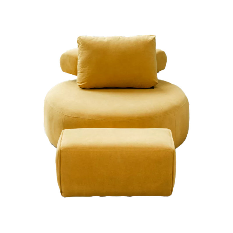 Modern Pillow Back Armless Living Room Solid Color Parsons Chair Yellow 1 Piece With Ottoman Clearhalo 'Accent Chairs' 'accent_chairs' 'Chairs & Seating' 'furn' 'furn_accent_chairs' 'Furniture' 'Living Room Furniture' 6654433