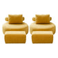 Modern Pillow Back Armless Living Room Solid Color Parsons Chair Yellow 2 Piece Set With Ottoman Clearhalo 'Accent Chairs' 'accent_chairs' 'Chairs & Seating' 'furn' 'furn_accent_chairs' 'Furniture' 'Living Room Furniture' 6654436