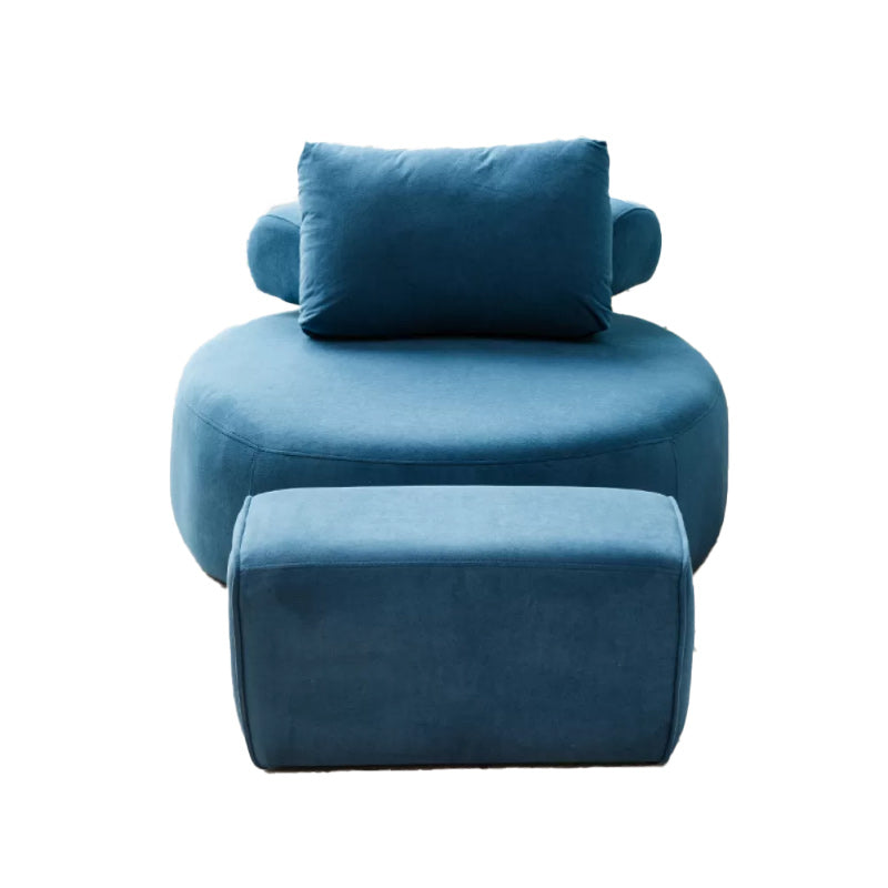 Modern Pillow Back Armless Living Room Solid Color Parsons Chair Blue 1 Piece With Ottoman Clearhalo 'Accent Chairs' 'accent_chairs' 'Chairs & Seating' 'furn' 'furn_accent_chairs' 'Furniture' 'Living Room Furniture' 6654438