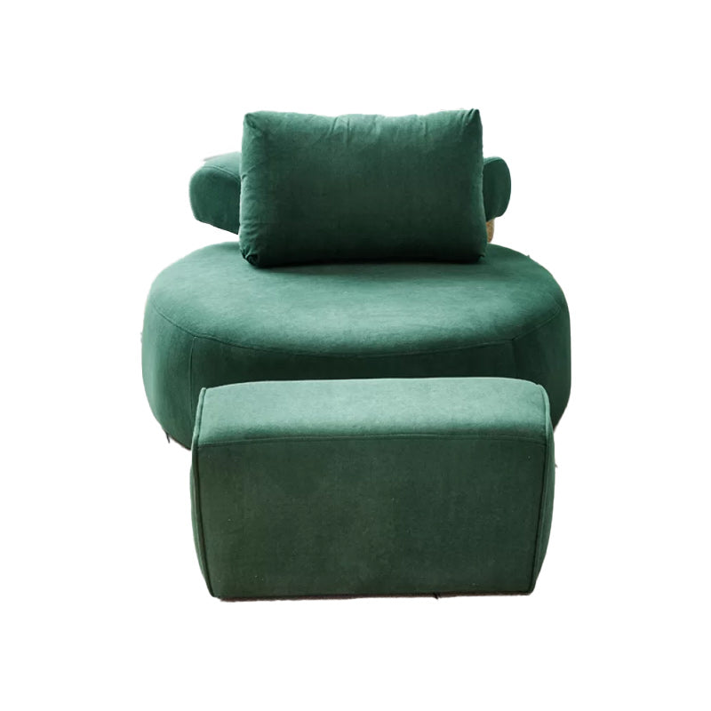 Modern Pillow Back Armless Living Room Solid Color Parsons Chair Green 1 Piece With Ottoman Clearhalo 'Accent Chairs' 'accent_chairs' 'Chairs & Seating' 'furn' 'furn_accent_chairs' 'Furniture' 'Living Room Furniture' 6654442