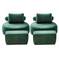 Modern Pillow Back Armless Living Room Solid Color Parsons Chair Green 2 Piece Set With Ottoman Clearhalo 'Accent Chairs' 'accent_chairs' 'Chairs & Seating' 'furn' 'furn_accent_chairs' 'Furniture' 'Living Room Furniture' 6654443