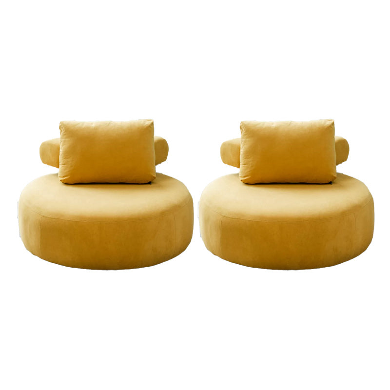 Modern Pillow Back Armless Living Room Solid Color Parsons Chair Yellow 2 Piece Set Without Ottoman Clearhalo 'Accent Chairs' 'accent_chairs' 'Chairs & Seating' 'furn' 'furn_accent_chairs' 'Furniture' 'Living Room Furniture' 6654457